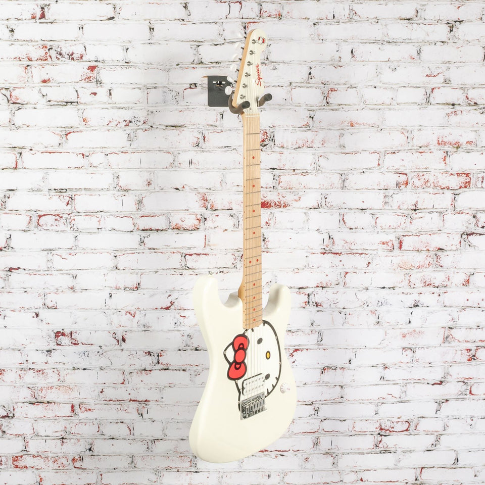 Squier by Fender x Hello Kitty - Stratocaster Electric Guitar - White - w/ Deluxe Hello Kitty Gigbag
