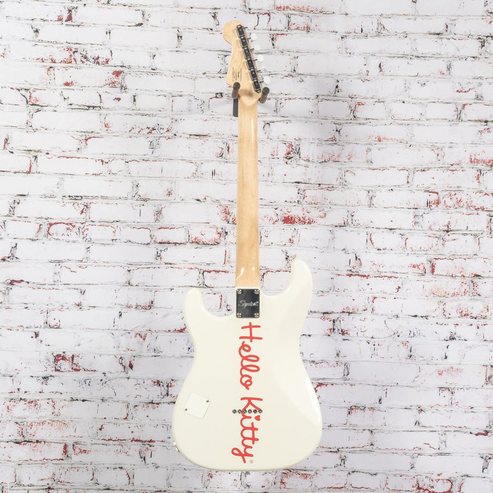 Squier by Fender x Hello Kitty - Stratocaster Electric Guitar - White - w/ Deluxe Hello Kitty Gigbag